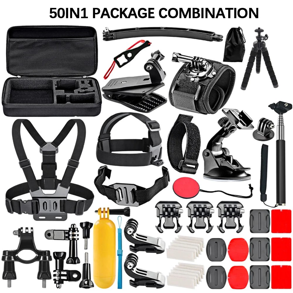 GoPro aksesuarları git Pro Hero için Set 8 7 6 5 4 siyah Xiao Yi 4k Mijia için kılıf montaj Sjcam eylem kamera