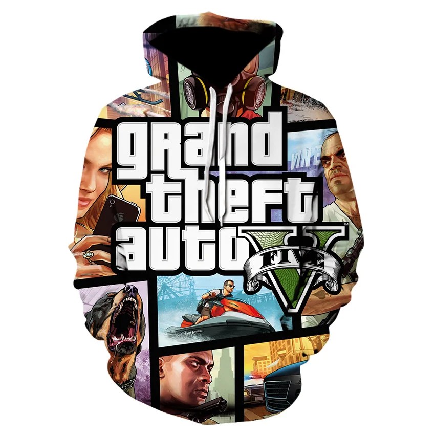 Grand hırsızlık oto 3d baskı oyunu GTA 5 Hoodies tişörtü erkekler kadınlar kapşonlu boy Hoodie moda çocuklar kazak tişörtü