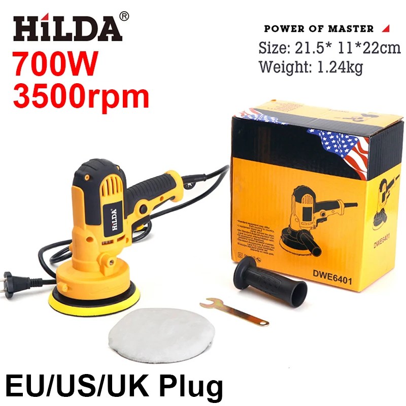 HILDA elektrikli araba parlatıcı makinesi otomatik parlatma makinesi 700W 3500rpm ayarlanabilir hız zımpara ağda aracı araba aksesuarı aracı