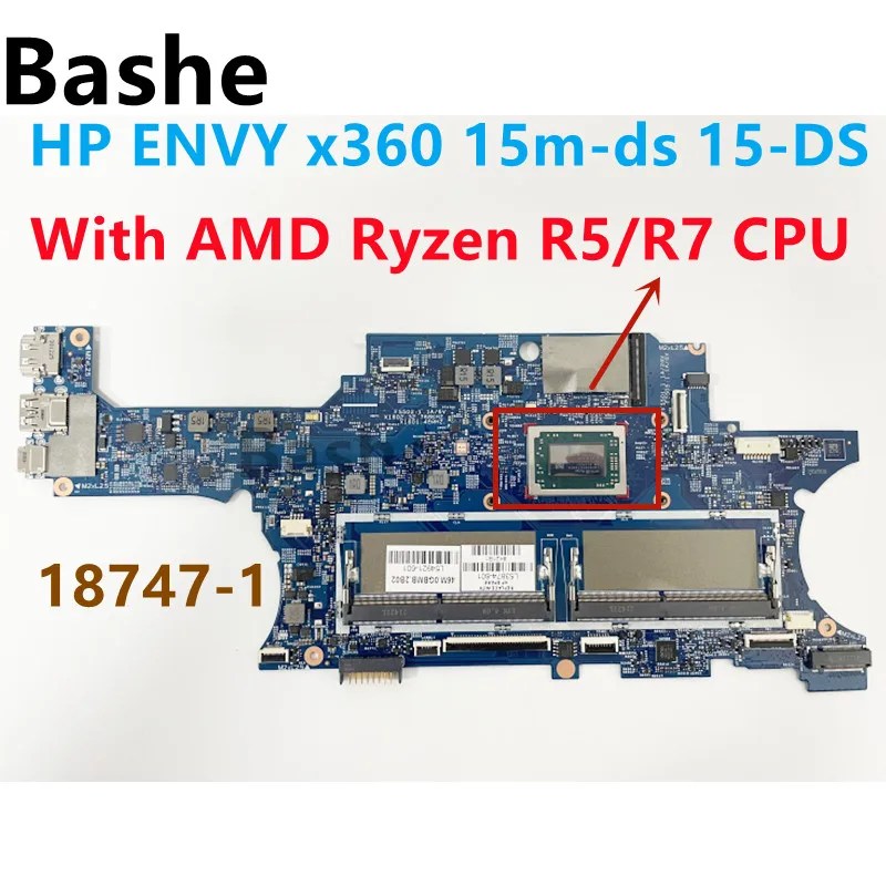 HP ENVY x360 15M-DS 15-DS laptop anakart 18747-1 AMD Ryzen R5/R7 CPU ile test 100% tamam hızlı teslimat