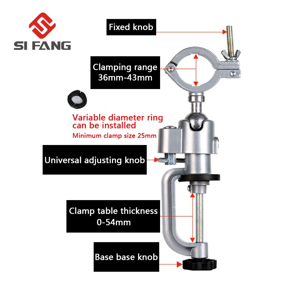 3 Stil 360 Derece Dönen Masa Mengene Çok Fonksiyonlu Alüminyum Alaşımlı Döner tezgah mengenesi Kelepçe Elektrikli Matkap vb - AliExpress - Görsel 3