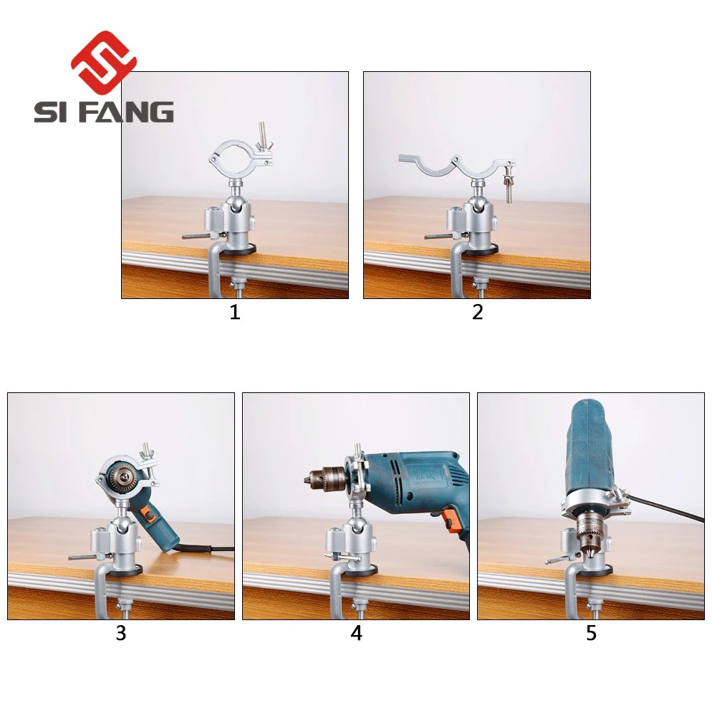 3 Stil 360 Derece Dönen Masa Mengene Çok Fonksiyonlu Alüminyum Alaşımlı Döner tezgah mengenesi Kelepçe Elektrikli Matkap vb - AliExpress - Görsel 6