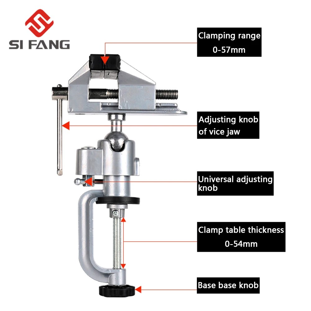 3 Stil 360 Derece Dönen Masa Mengene Çok Fonksiyonlu Alüminyum Alaşımlı Döner tezgah mengenesi Kelepçe Elektrikli Matkap vb - AliExpress - Görsel 2