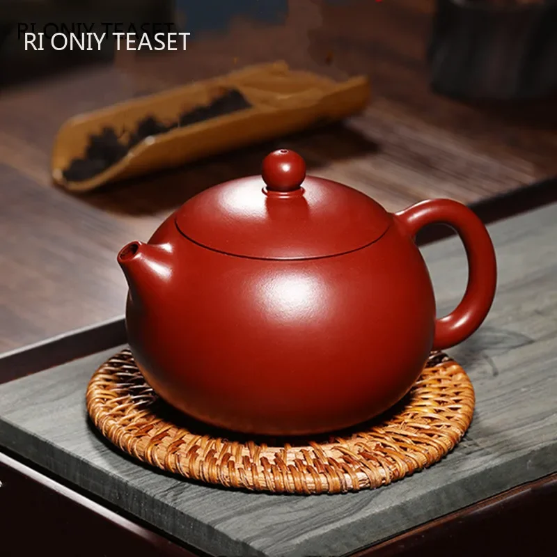 High-end Yixing mor kil demlik ünlü el yapımı top delikli filtre Xishi demlik ham cevher Dahongpao su ısıtıcısı Zisha çay seti hediyeler