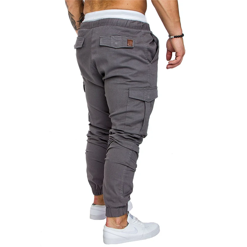 Hip Hop erkek spor Joggers koşu spor pantolon moda pantolon Sweatpants elastik manşet uzun pantolon