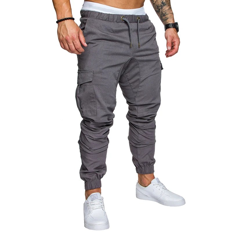 Hip Hop erkek spor Joggers koşu spor pantolon moda pantolon Sweatpants elastik manşet uzun pantolon - Görsel 3