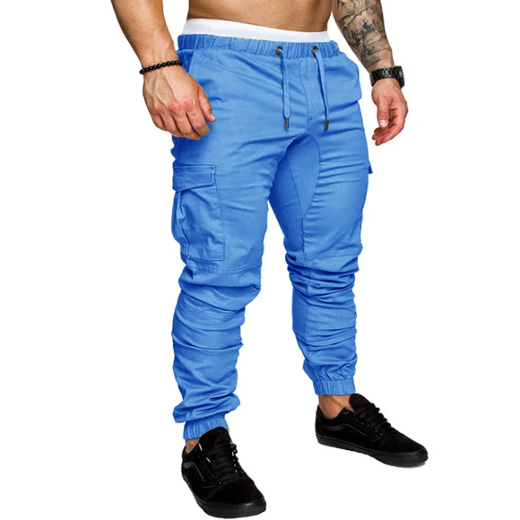 Hip Hop erkek spor Joggers koşu spor pantolon moda pantolon Sweatpants elastik manşet uzun pantolon