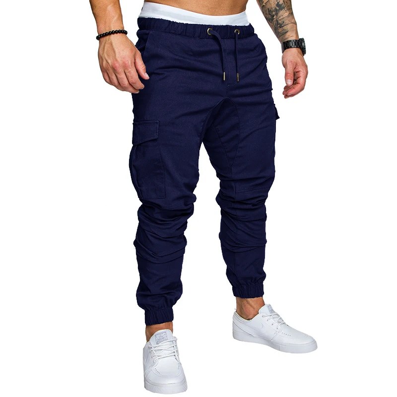 Hip Hop erkek spor Joggers koşu spor pantolon moda pantolon Sweatpants elastik manşet uzun pantolon - Görsel 5