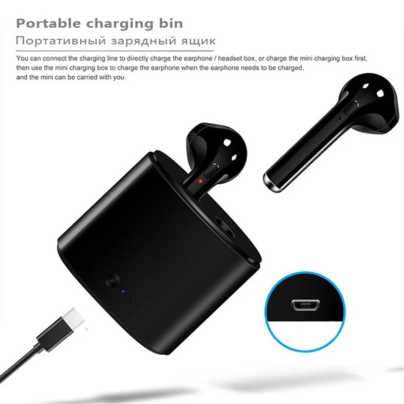 I7s mini TWS Bluetooth kulaklık kablosuz kulaklıklar kulakiçi şarj kutusu PK i9 i12 i11 i14 E6 A6 ile Blutooth Handfree kulaklıklar