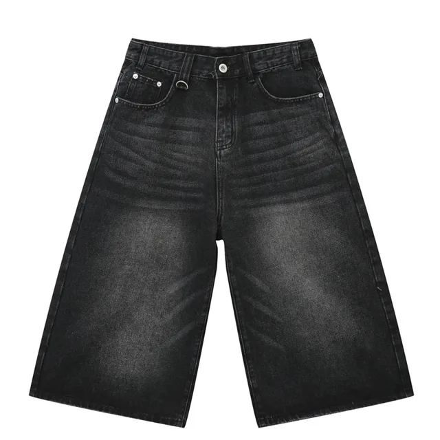 IEFB kore tarzı Vintage erkek kot yaz gevşek erkek geniş bacak diz boyu şort 2023 yeni yıkanmış moda Denim pantolon 9A8825