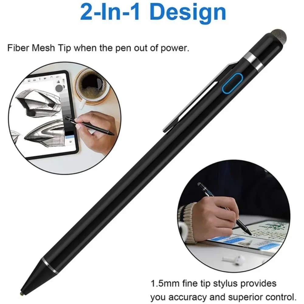 IOS Android apple pencil1 için evrensel Stylus kalem iPad hava Pro kalem dokunmatik kalem ile Huawei Xiaomi iPhone için uygun klip 2 in 1 - Görsel 2