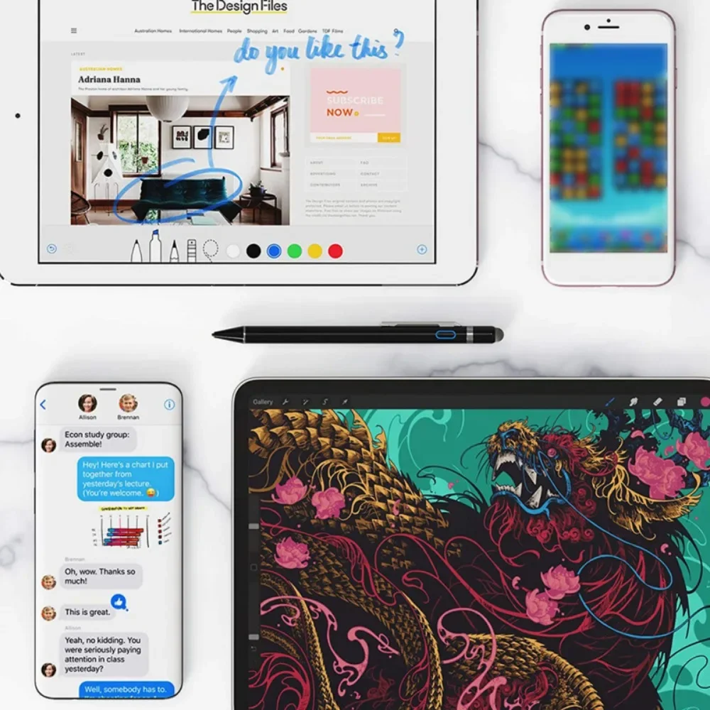 IOS Android apple pencil1 için evrensel Stylus kalem iPad hava Pro kalem dokunmatik kalem ile Huawei Xiaomi iPhone için uygun klip 2 in 1