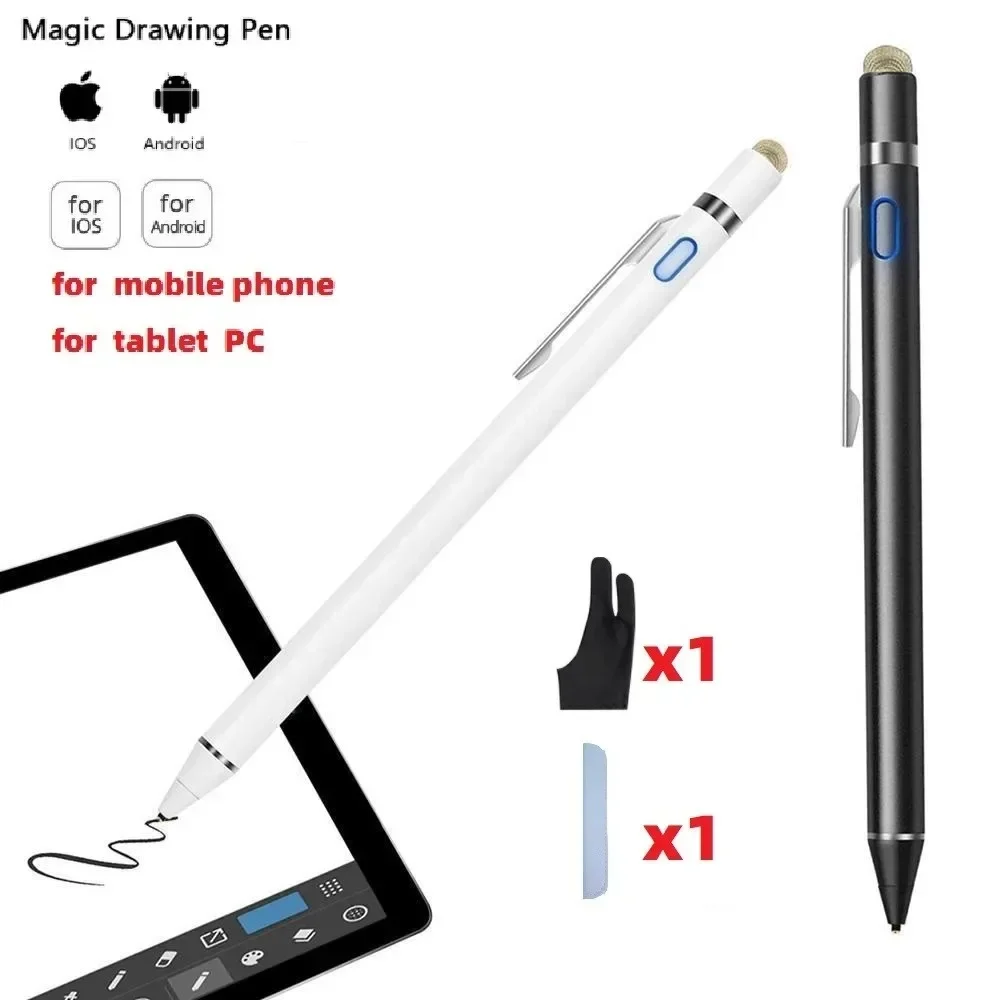 IOS Android apple pencil1 için evrensel Stylus kalem iPad hava Pro kalem dokunmatik kalem ile Huawei Xiaomi iPhone için uygun klip 2 in 1