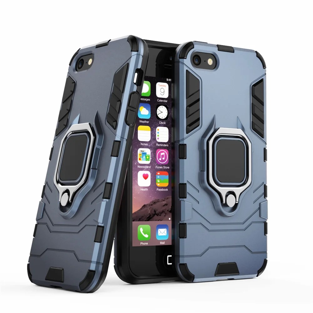 IPhone 5 5s SE durumda darbeye halka standı tampon silikon + PC telefon arka kapak için iPhone se 2016 5 5s 5G 4.0 "Coque Funda