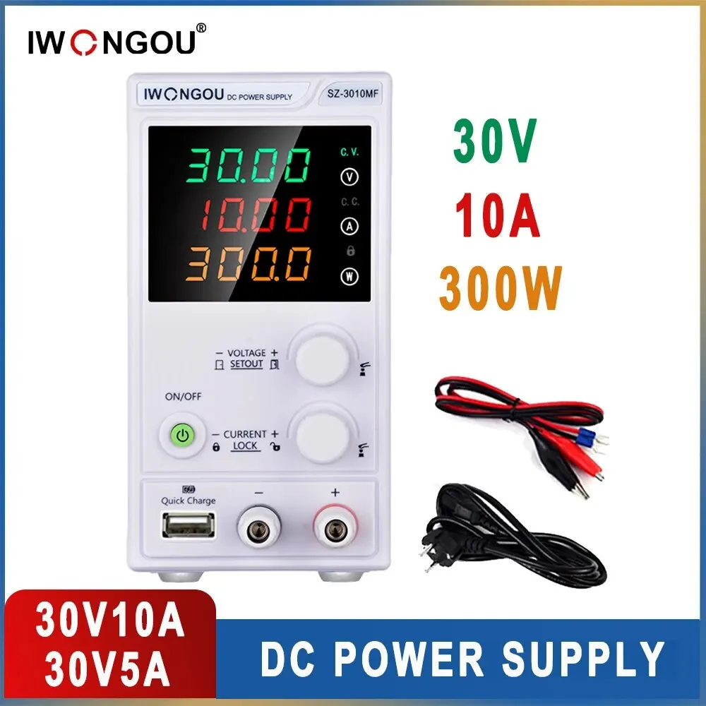 IWONGOU Lab güç kaynağı 30V10A 220V 110V tezgah kaynağı 30V5V programlanabilir anahtarı güç kaynağı ayarlanabilir Dc Fonte mobil onarım