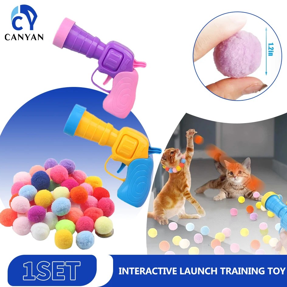 Interaktif lansmanı eğitim kedi oyuncaklar yaratıcı yavru Mini ponponlar oyunları streç peluş top oyuncaklar kedi malzemeleri Pet aksesuarları