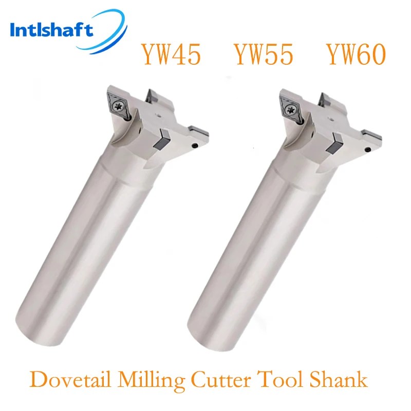 Intlshaft YW45 YW55 YW60 kırlangıç freze kesicisi aracı Shank T kanal açma düz kolu YW derece dahili V yuvası frezeler tutucu