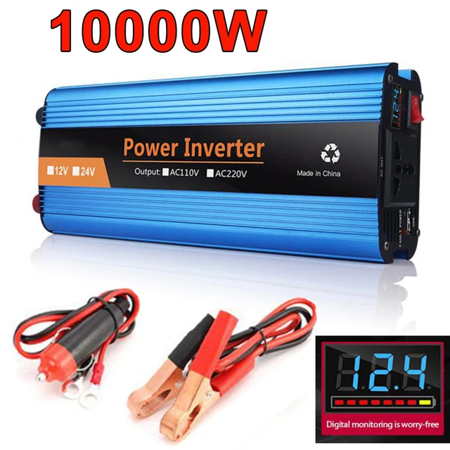 Invertör 12v 220v modifiye sinüs dalga invertör araba güneş invertör 24V 220V 6000W gerilim dönüştürücü adaptör).