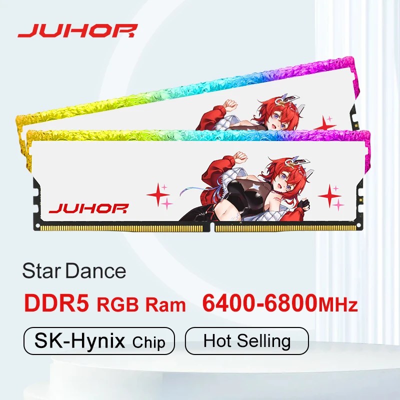JUHOR RGB RGB bellek 16GB 6400MHz 6800MHz Hynix a-die orijinal çip masaüstü bilgisayar Ram