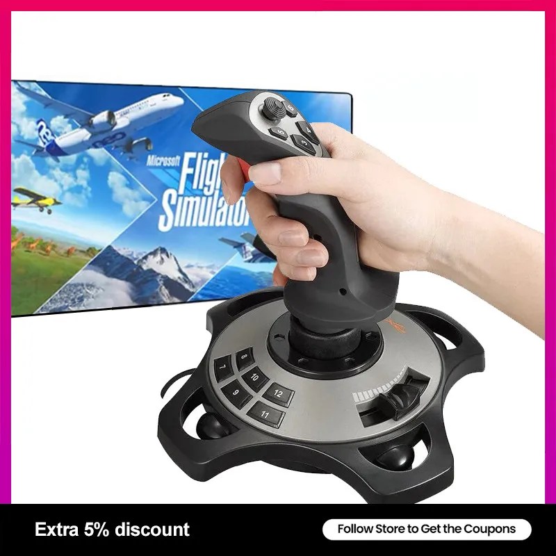 Joystick uçuş simülatörü uçan Rocker Gamepad denetleyici PC uçuş simülatörü kokpit sopa için PC/masaüstü uçak kolu