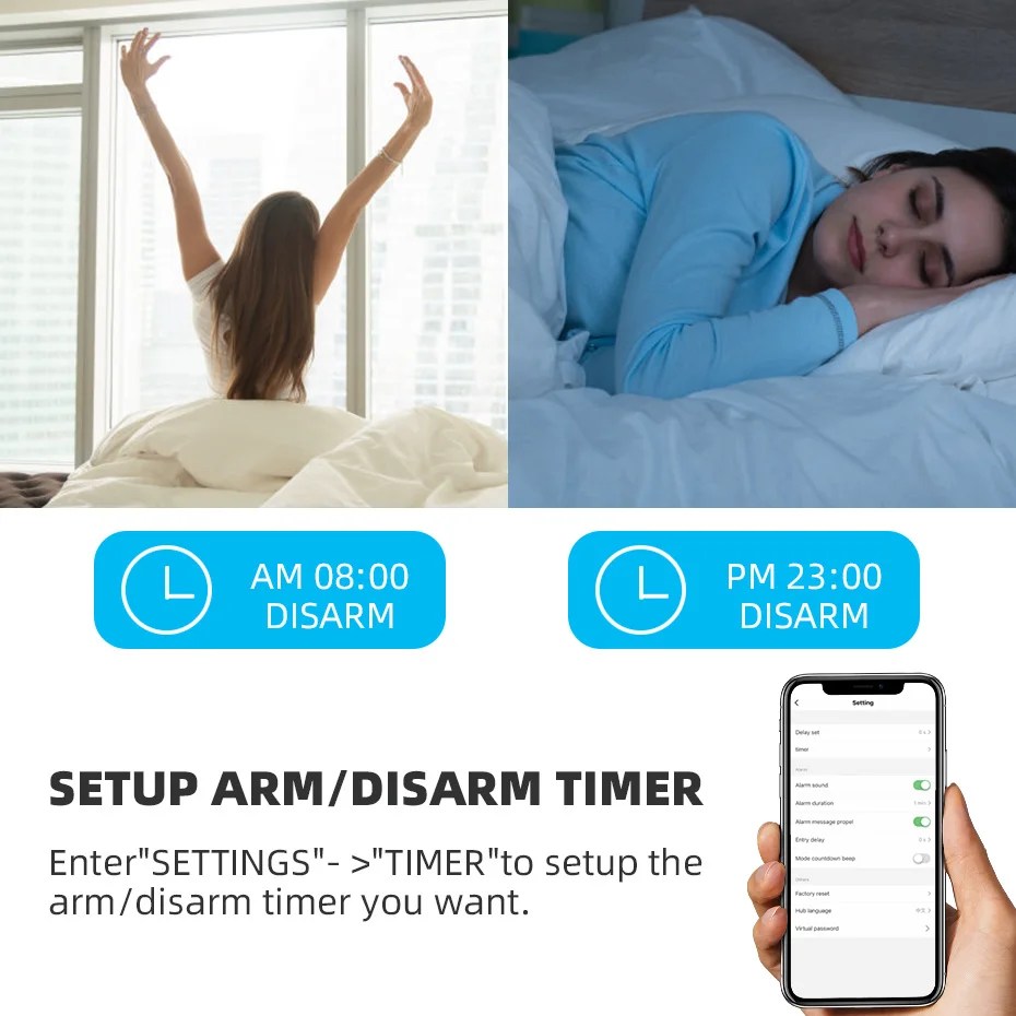 KERUI Tuya akıllı WIFI kablosuz güvenlik Alarm sistemi Siren 433Mhz ev hırsız hareket kapı sensörü uyumlu Google ev Alexa - Görsel 4