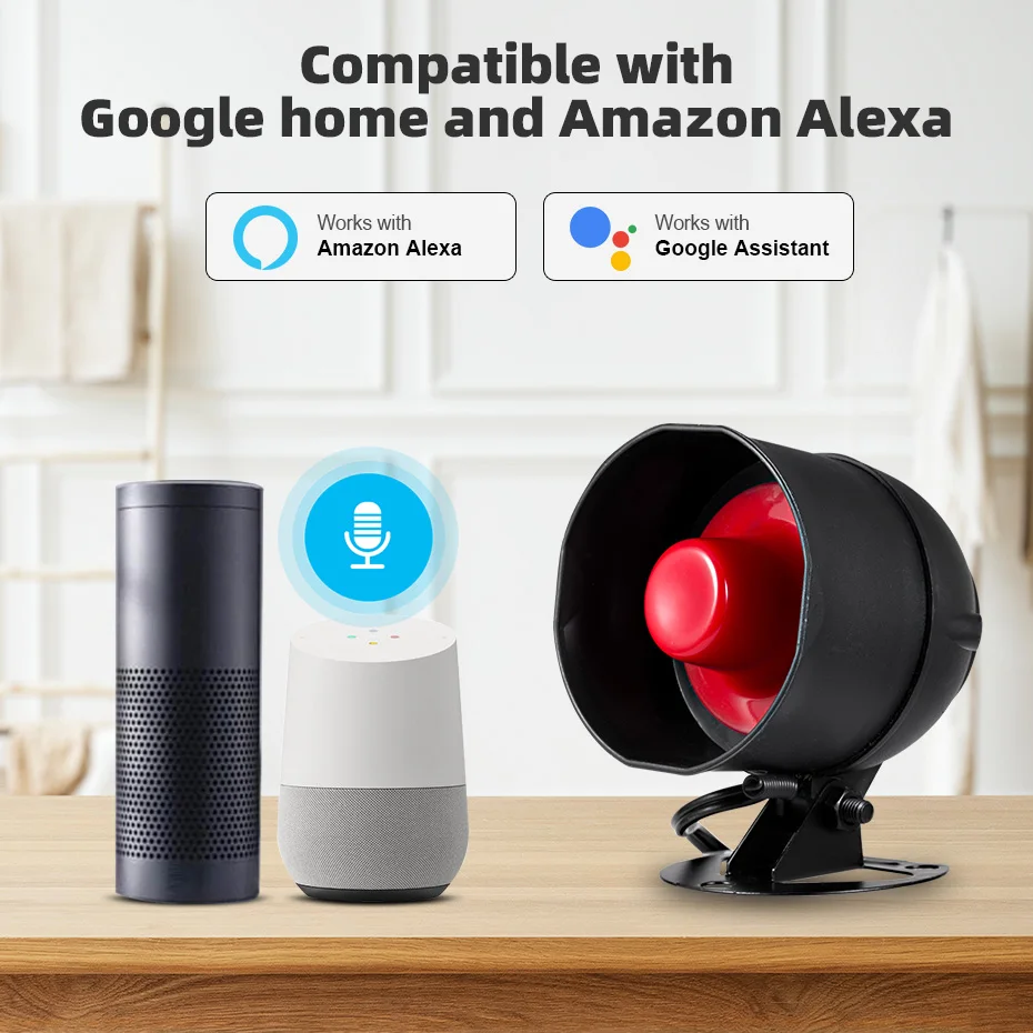 KERUI Tuya akıllı WIFI kablosuz güvenlik Alarm sistemi Siren 433Mhz ev hırsız hareket kapı sensörü uyumlu Google ev Alexa
