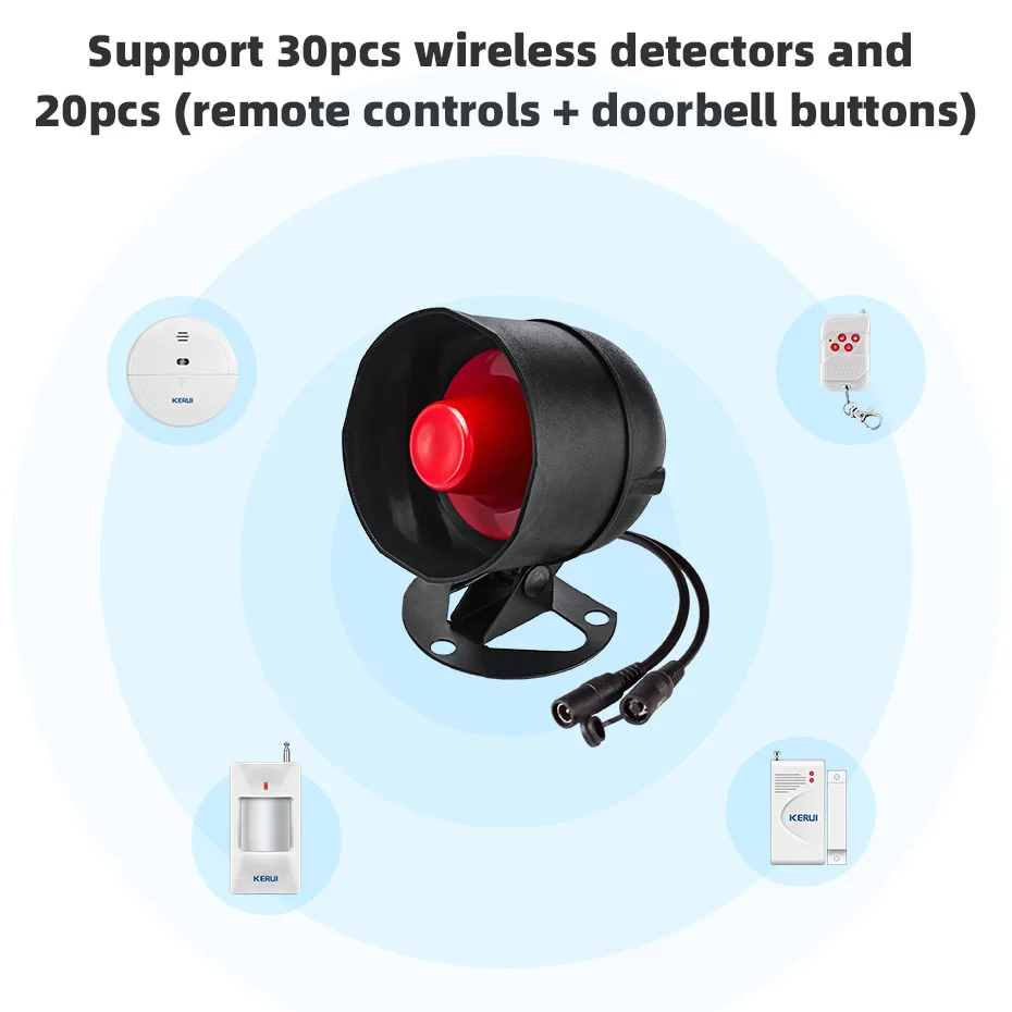 KERUI Tuya akıllı WIFI kablosuz güvenlik Alarm sistemi Siren 433Mhz ev hırsız hareket kapı sensörü uyumlu Google ev Alexa
