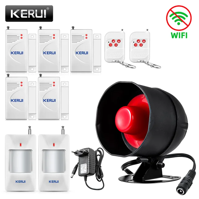 KERUI Tuya akıllı WIFI kablosuz güvenlik Alarm sistemi Siren 433Mhz ev hırsız hareket kapı sensörü uyumlu Google ev Alexa