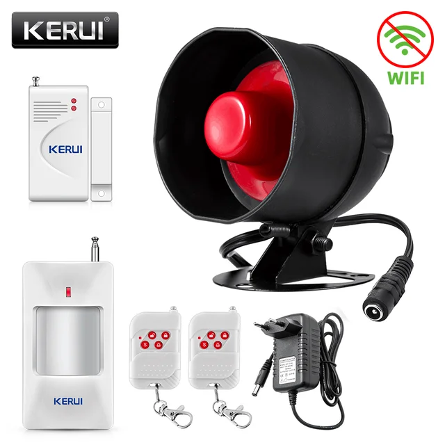 KERUI Tuya akıllı WIFI kablosuz güvenlik Alarm sistemi Siren 433Mhz ev hırsız hareket kapı sensörü uyumlu Google ev Alexa