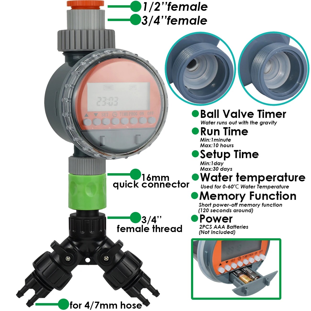 KESLA 5-50M bahçe mikro damla sulama otomatik sulama sistemi seti zamanlayıcı kontrolörü DIY sis sprey soğutma saksı bitkileri - Görsel 2