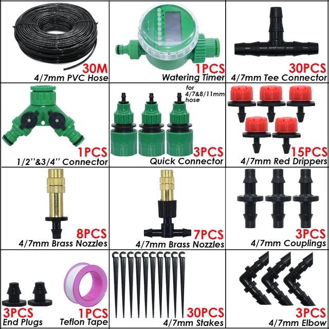 KESLA 5-50M bahçe mikro damla sulama otomatik sulama sistemi seti zamanlayıcı kontrolörü DIY sis sprey soğutma saksı bitkileri