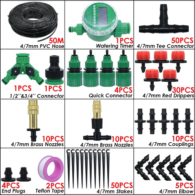 KESLA 5-50M bahçe mikro damla sulama otomatik sulama sistemi seti zamanlayıcı kontrolörü DIY sis sprey soğutma saksı bitkileri