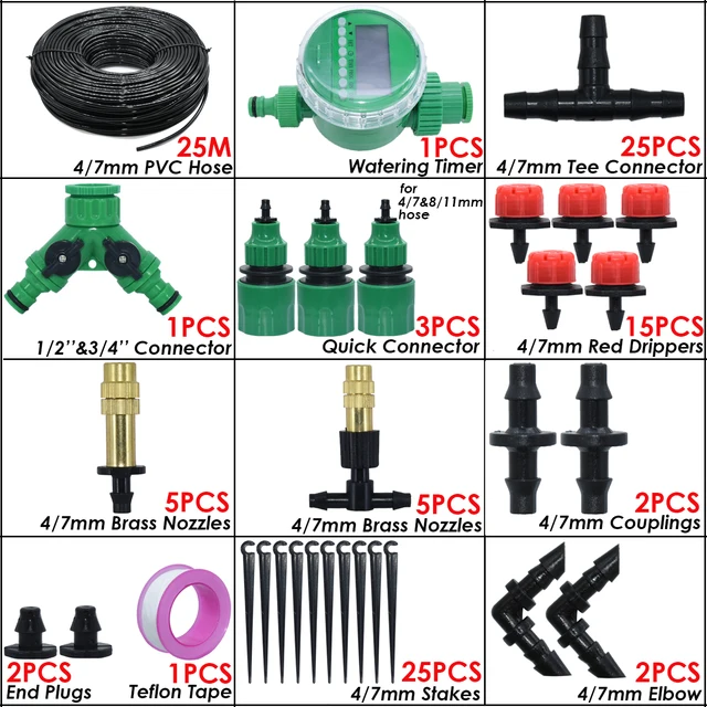 KESLA 5-50M bahçe mikro damla sulama otomatik sulama sistemi seti zamanlayıcı kontrolörü DIY sis sprey soğutma saksı bitkileri