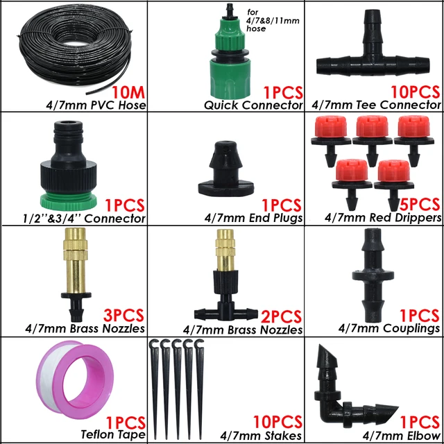 KESLA 5-50M bahçe mikro damla sulama otomatik sulama sistemi seti zamanlayıcı kontrolörü DIY sis sprey soğutma saksı bitkileri