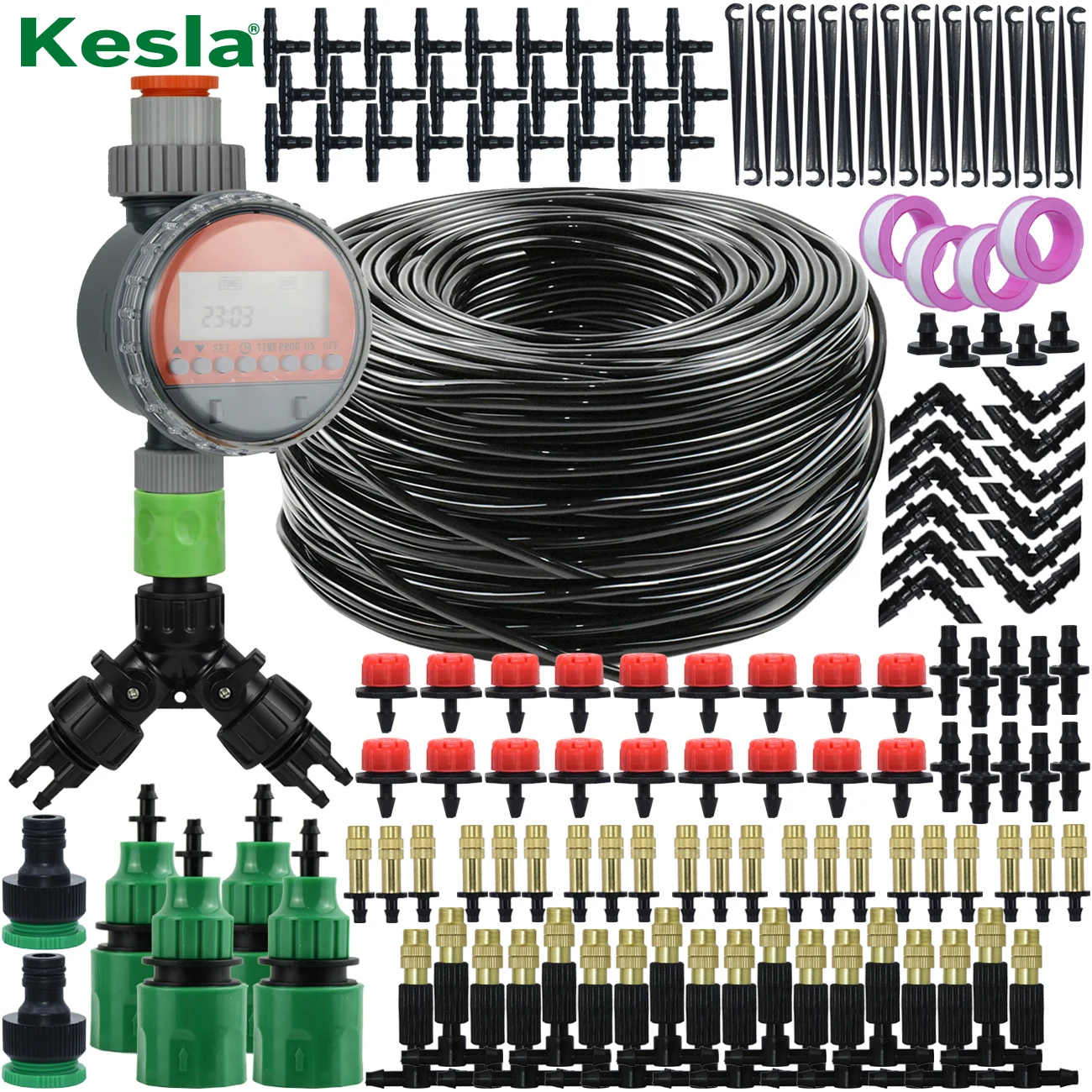 KESLA 5-50M bahçe mikro damla sulama otomatik sulama sistemi seti zamanlayıcı kontrolörü DIY sis sprey soğutma saksı bitkileri - Görsel 1