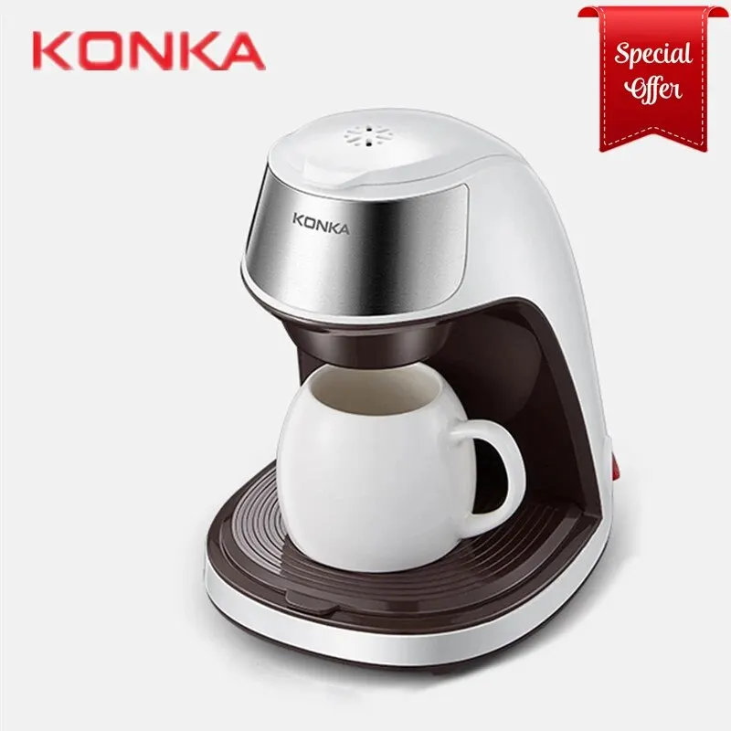 KONKA kahve makinesi 2 in 1Tea & kahve tozu birden damla kafeterya hızlı isıtma Offie & ev 220v kolay kullanım