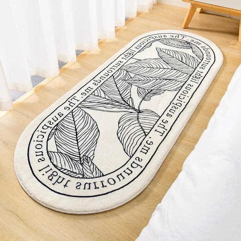 Kabarık yumuşak başucu kilim Nordic çiçekler halı çocuk odası yatak odası banyo oturma odası için kaymaz ev dekor uzun zemin Mat