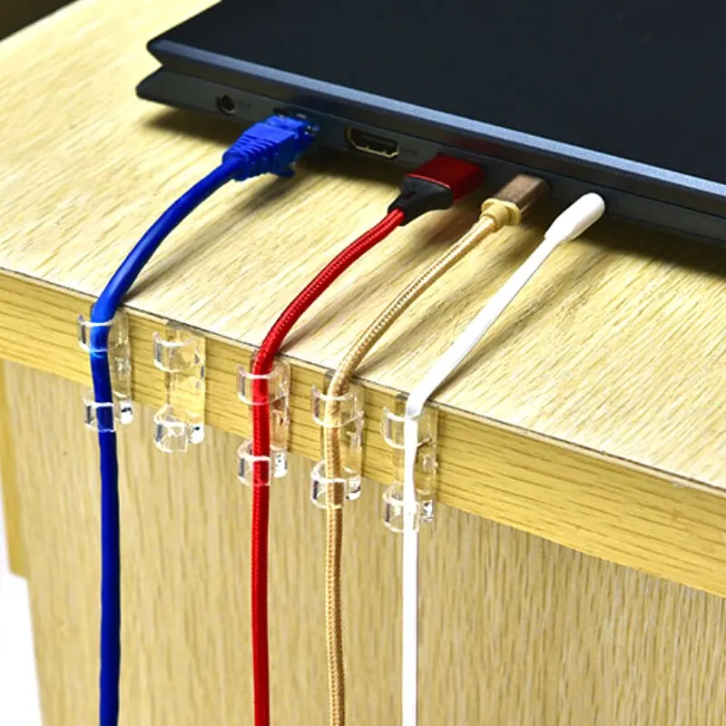Kablo düzenleyici klipler kablo yönetimi masaüstü iş istasyonu ABS tel yöneticisi kordon tutucu USB şarj veri hattı bobin sarıcı