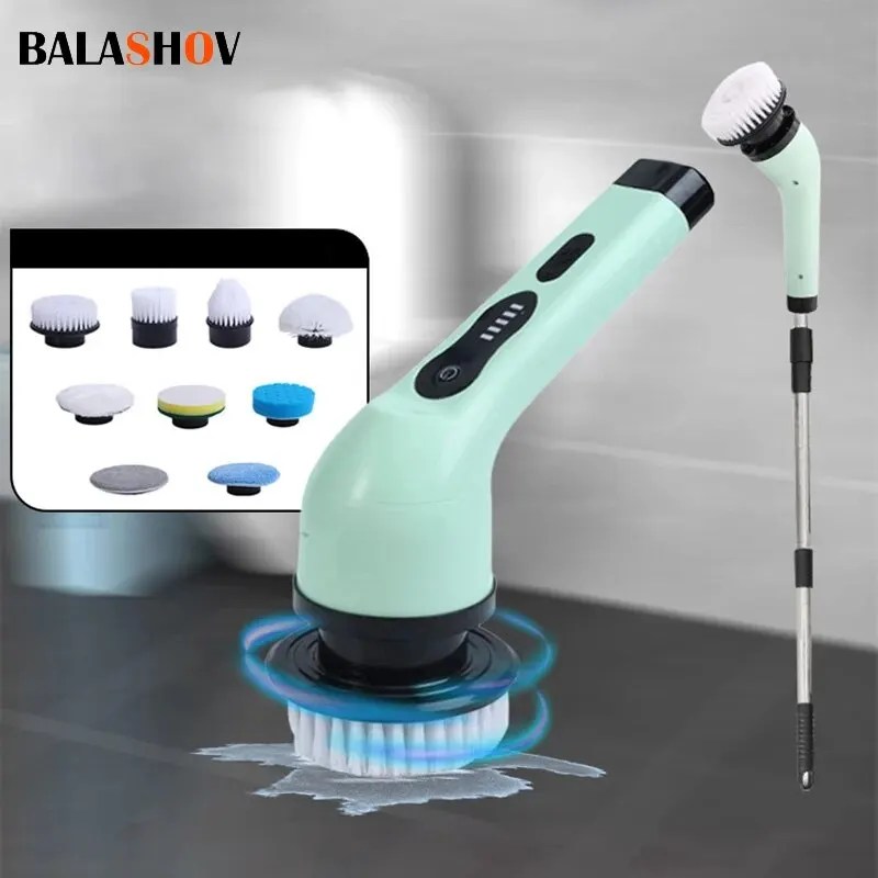 Kablosuz elektrikli temizleme fırçası banyo penceresi mutfak otomotiv çok fonksiyonlu ev dönen temizleme makinesi