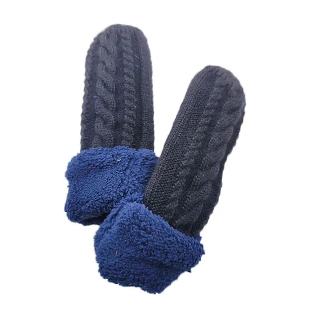 Kadın moda örgü büküm çiçekler eldivenler kış kadın yün artı kaşmir kadife kalınlaşma sıcak tam parmak eldiven Guantes - Görsel 8