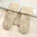 Kadın moda örgü büküm çiçekler eldivenler kış kadın yün artı kaşmir kadife kalınlaşma sıcak tam parmak eldiven Guantes - Görsel 16