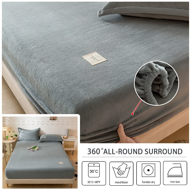 Kadife termal yatak örtüsü, kış için peluş kumaş levhalar, yatak örtüsü, tek çift kral kraliçe Bed120x200 için çarşaf seti