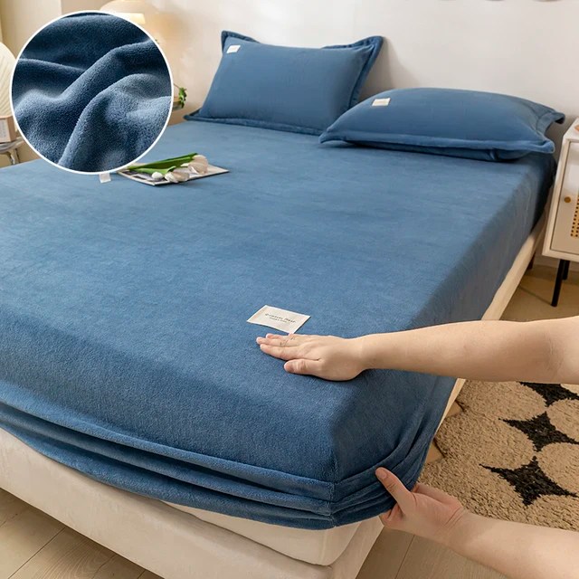 Kadife termal yatak örtüsü, kış için peluş kumaş levhalar, yatak örtüsü, tek çift kral kraliçe Bed120x200 için çarşaf seti - Görsel 13