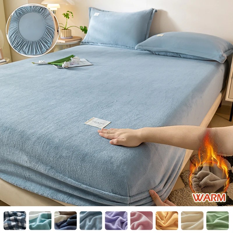 Kadife termal yatak örtüsü, kış için peluş kumaş levhalar, yatak örtüsü, tek çift kral kraliçe Bed120x200 için çarşaf seti