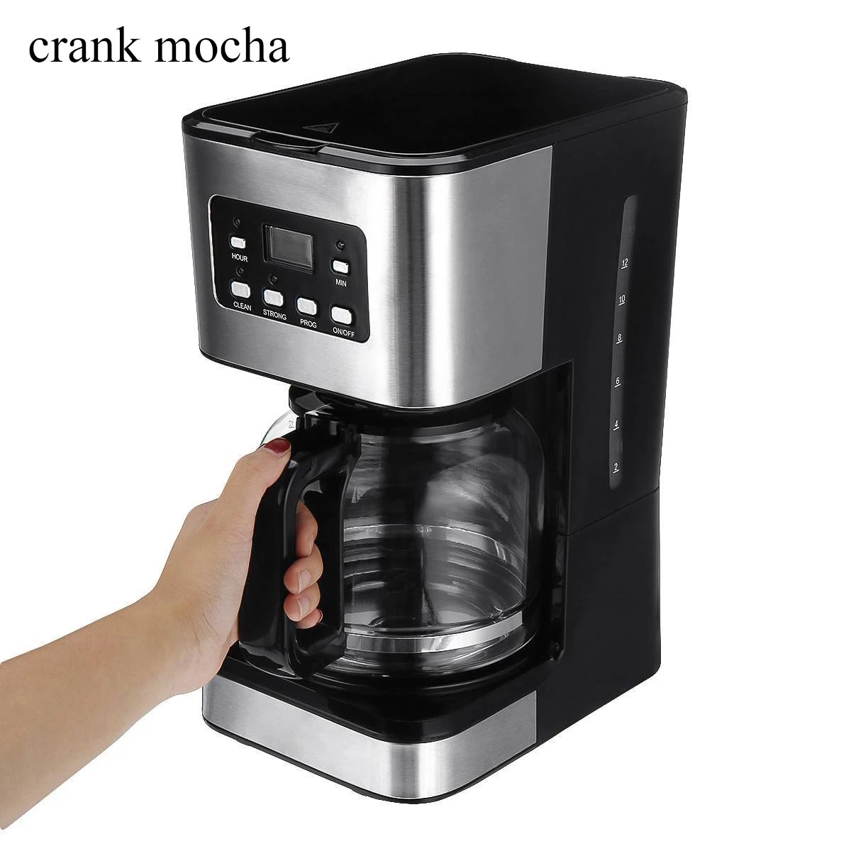 Kahve makinesi 12 bardak Espresso kahve makinesi makinesi ev ofis kahve makinesi buharlı Cappuccino Latte için 220V-240V