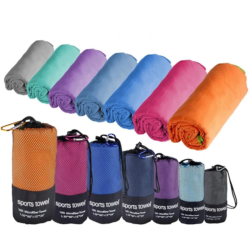 Kalınlaşmış mikrofiber havlular spor hızlı kuruyan emici kamp havlu ultra yumuşak taşınabilir spor yüzme yoga plaj havlusu