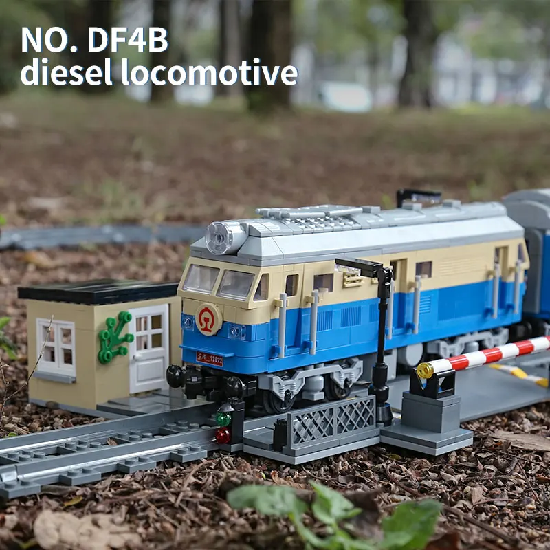 Kalıp kral 12022 dünya demiryolu DF4B dizel lokomotif tren tuğla yapı kitleri teknik RC elektrikli parça doğum günü hediyesi