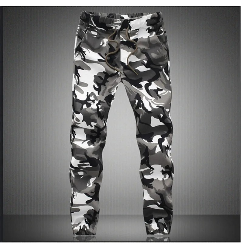Kamuflaj askeri koşucu pantolonu erkekler 2024 saf pamuk erkek bahar sonbahar kalem Harem pantolon erkekler rahat pantolon Camo Joggers