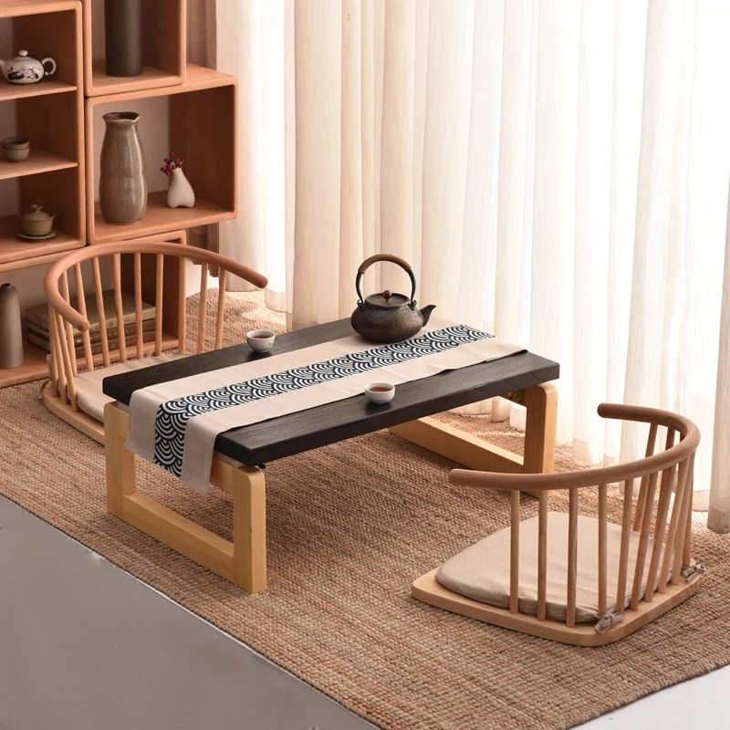 Kang masa, yüzen pencere, Tatami, çay masası, japon balkon, katı ahşap, Tatami, Zen mobilya masaları Muebles