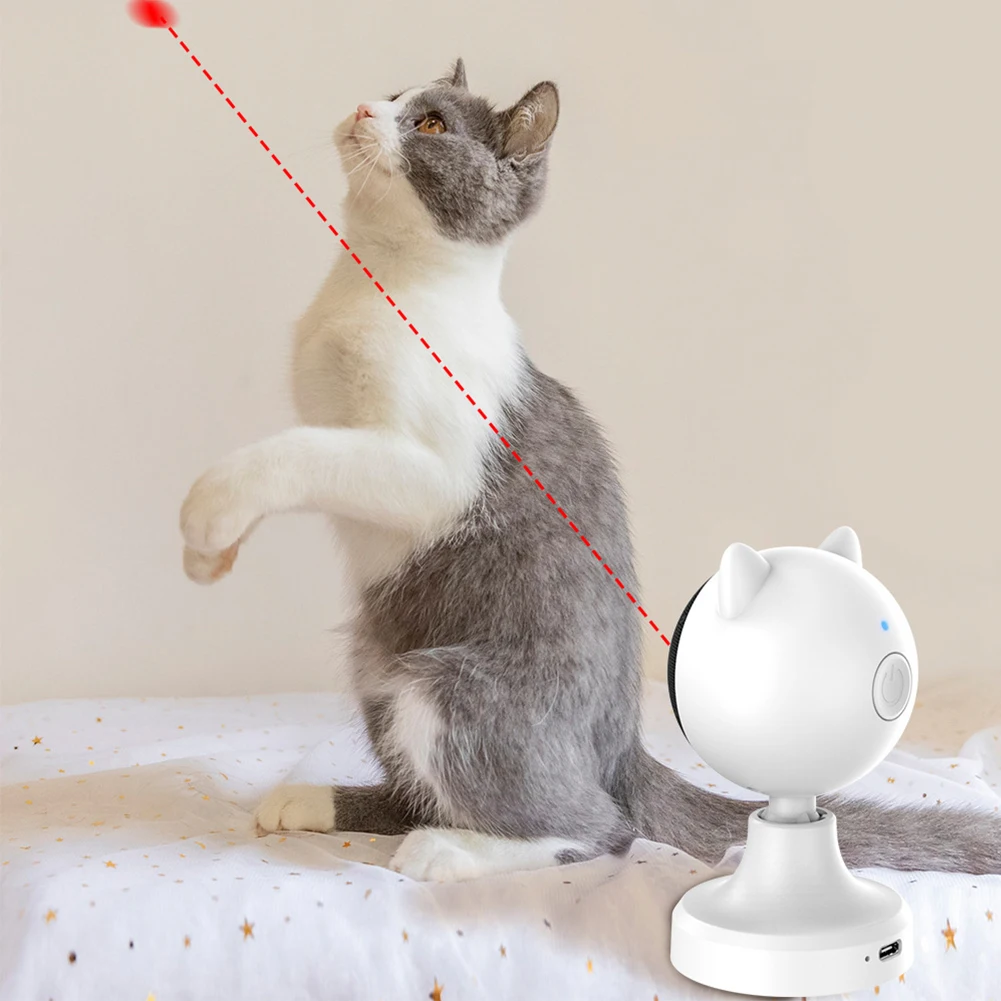 Kapalı kediler için otomatik kedi lazer oyuncak, yavru kedi/köpekler için interaktif kedi oyuncaklar, hızlı/yavaş modu, ayarlanabilir çizerek aralıkları